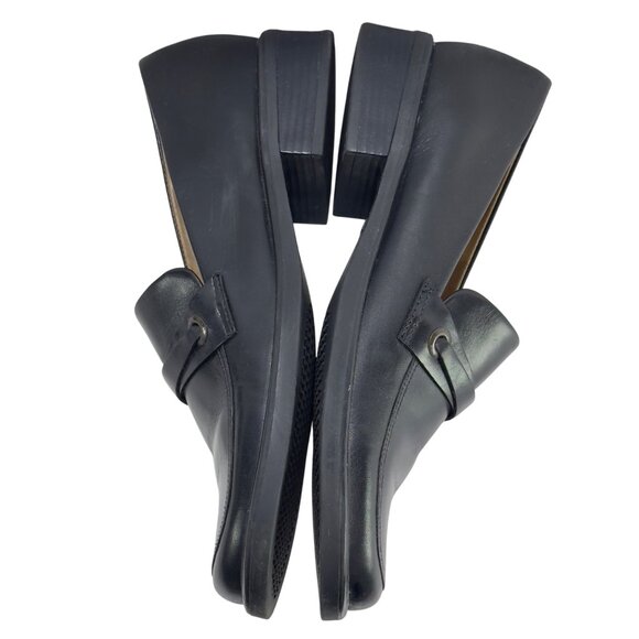 NATURALIZER Womens Black Leather Loafers Low Block Heel SlipOn Comfort Size 7.5N - Picture 6 of 11